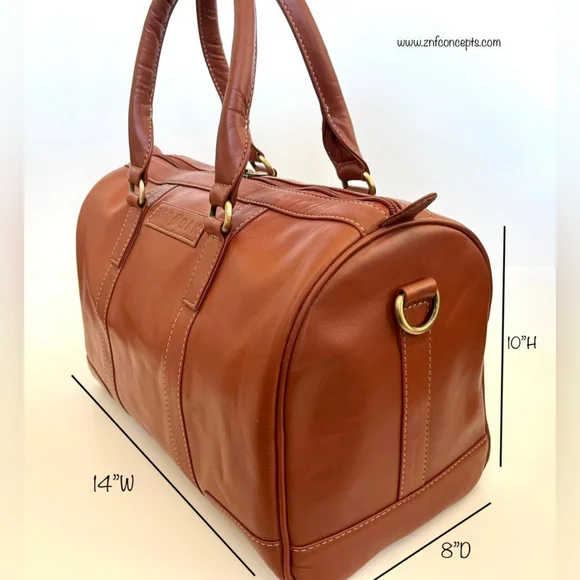 Compact Duffle Weekender bag Full grain leather - Picture 2 of 10